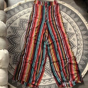Free People multi colored wide leg pants. NWOT.